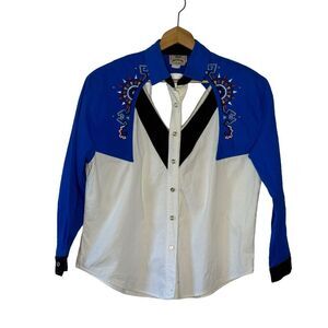 Vintage 1849 Authentic Ranchwear Western Rodeo Cowgirl Button Up Blouse Size XL